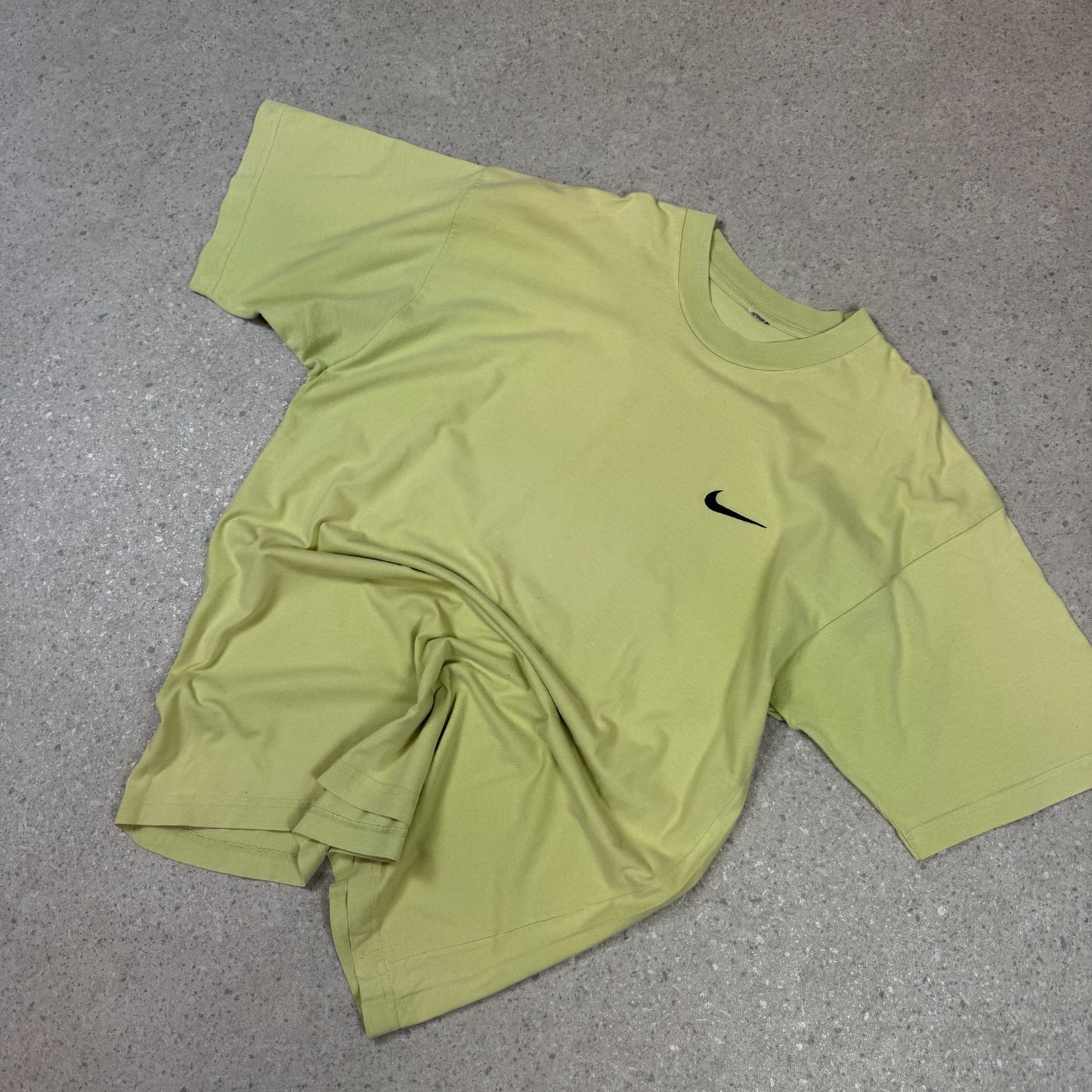 Vintage Nike T Shirt XL Neon Green Embroidered Logo Heavyweight 90s