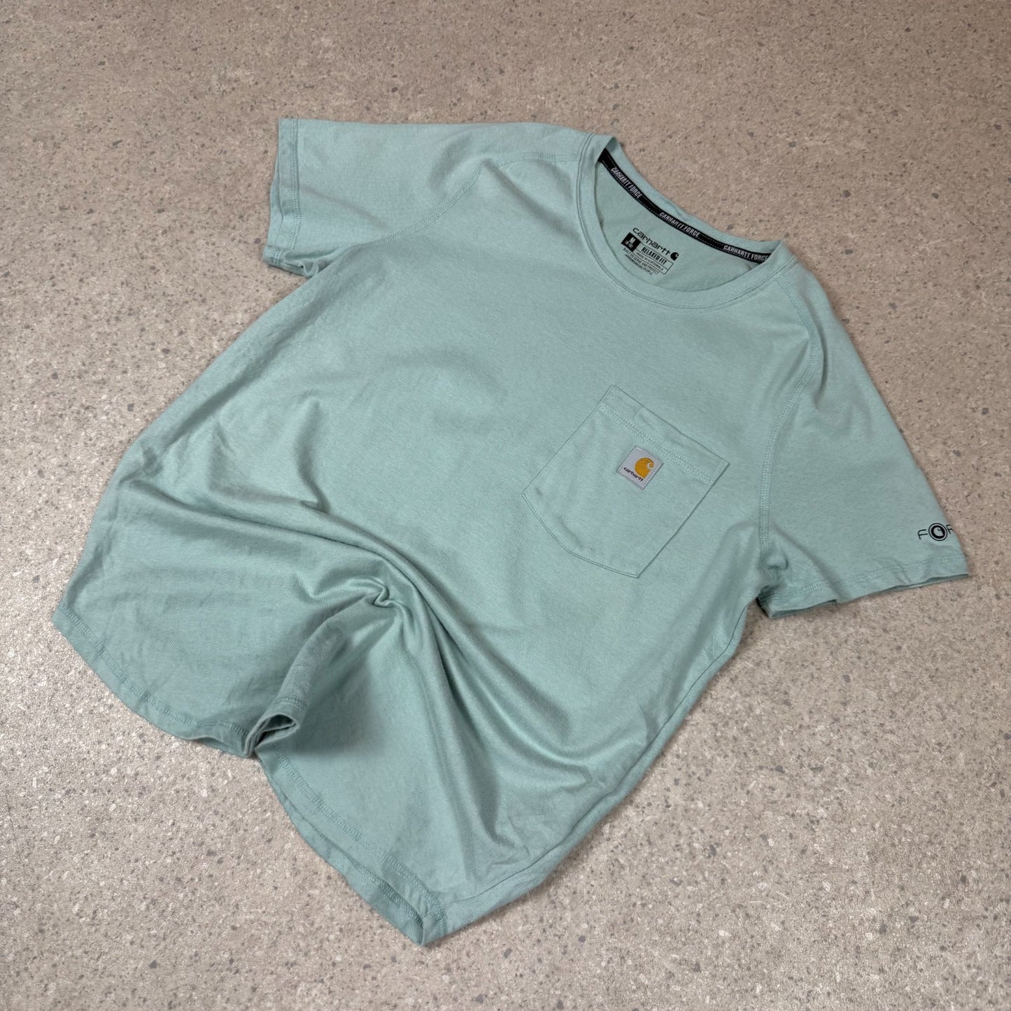 Carhattt T Shirt Medium Women’s Pocket Logo T Shirt Turquoise Colourway