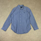 Ralph Lauren Check Shirt Large  Blue 16” Collar Embroidered Logo Check