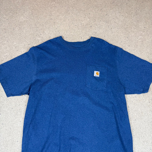 Carhartt T Shirt Large Loose Fit Blue Colourway Pocket logo Heavyweight