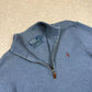 Ralph Lauren 1/4 Zip Sweater Large Blue Colourway