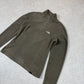 North Face Fleece 1/4 Zip Small Womens Khaki Embroidered Logo Polartec