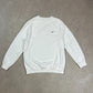 Nike White Medium Silver Tag Small Swoosh Sweatshirt Y2K