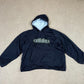 Adidas Fleece Hoodie Small Navy Colourway Fleece Lined Embroidered Logo Y2K