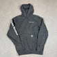 Carhartt Hoodie Medium Rain Defender Rama Electric Print Grey Heavyweight Hooded