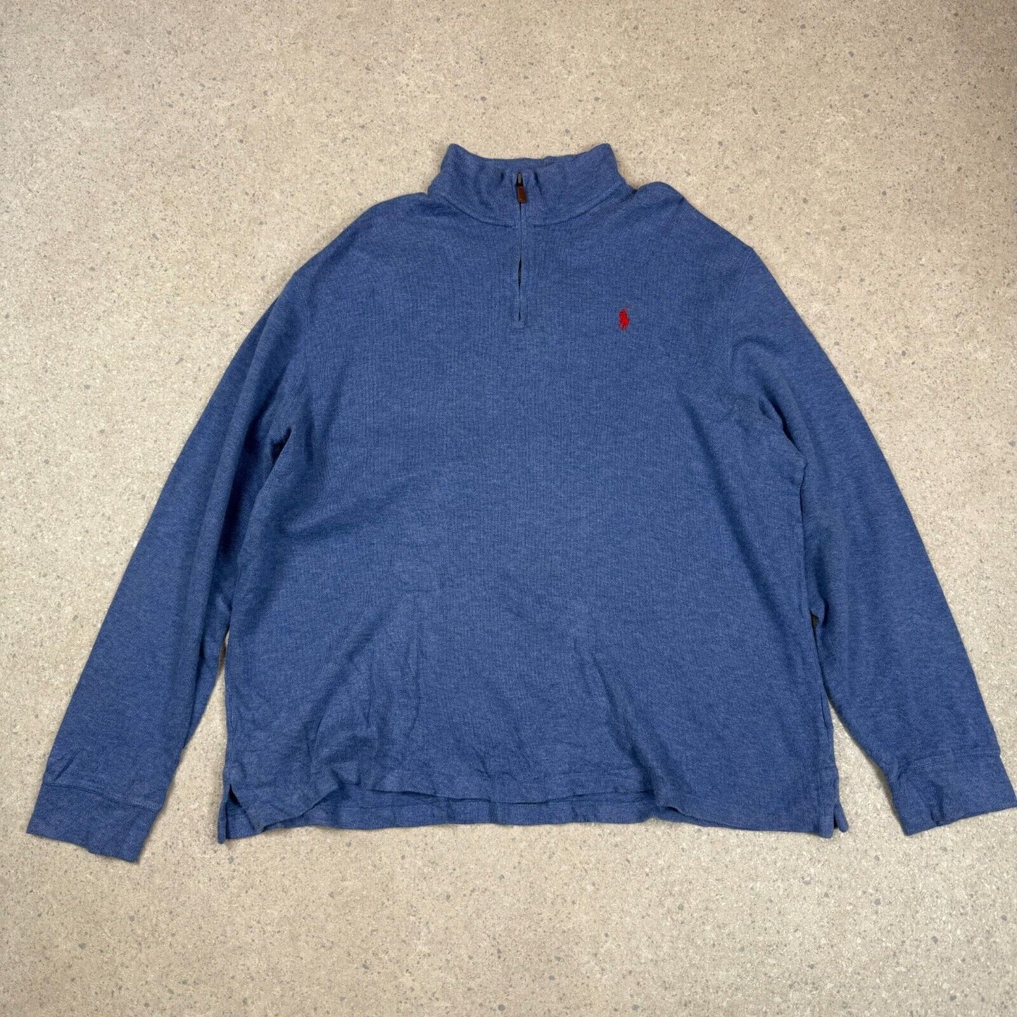 Polo Ralph 1/4 Zip Jumper XL Blue Colourway Estate Rib