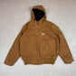 .Carhartt Active Jacket Large Tan Colourway Loose Fit Fleece Lined Hooded