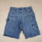 Wranger Carpenter Jorts 34” Blue Baggy Fit
