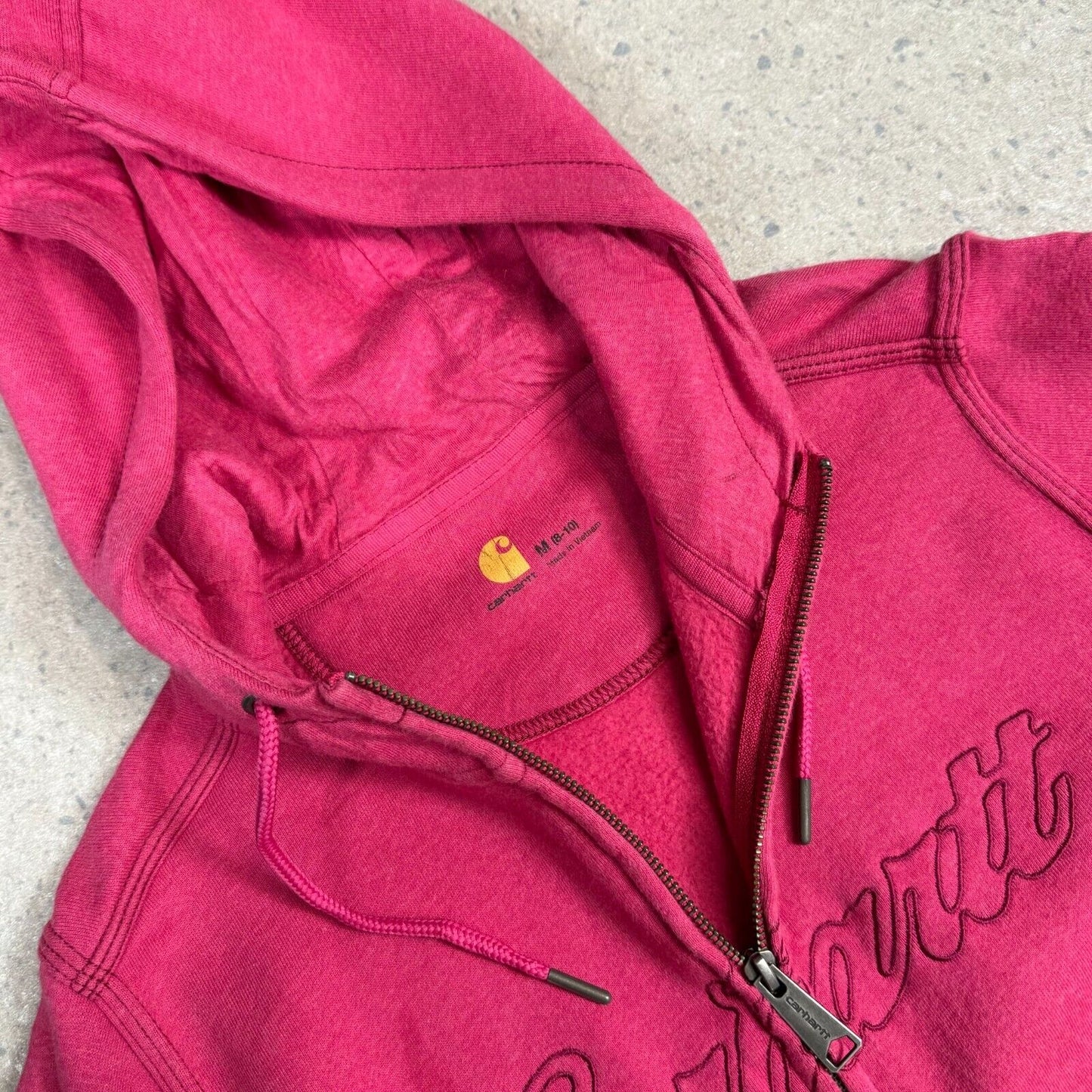 Carhartt Womens Hoodie Medium Pink Zip Up