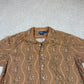 Ralph Lauren Shirt XL Brown Summer Short Sleeve Tropical Print Rare