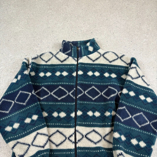 Aztec Fleece Karge Blue / Green Colourway Winter Jacket