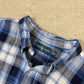 Ralph Lauren Flannel Shirt 4XL White Blue Colourway Button Down Long Sleeve