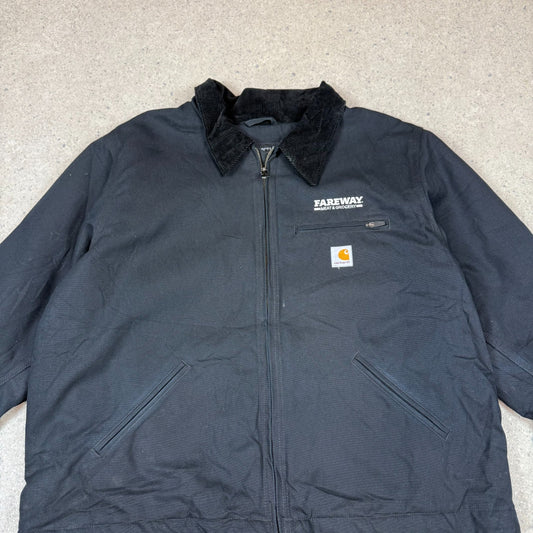Carhartt Detroit Style Jacket 2XL Corduroy Collar Heavyweight Embroidered Logo