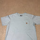 Carhartt Pocket Logo T Shirt Large Loose Fit Baby Blue Colourway Short Sleeve
