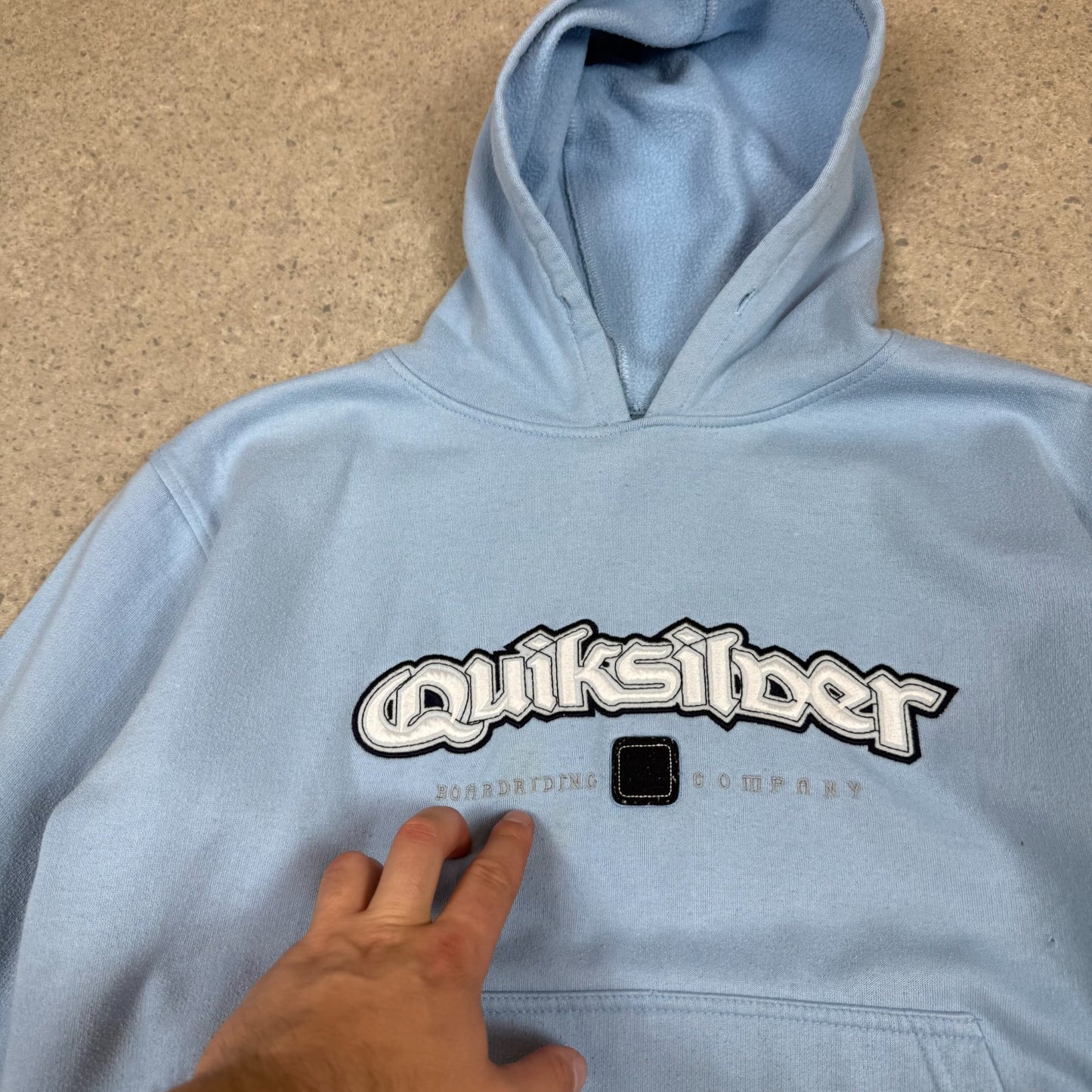 Quiksilver Hoodie Small Baby Blue Colourway  Embroidered Logo Hooded