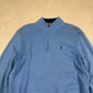 Ralph Lauren 1/4 Zip Knit Medium Blue Vintage 90s