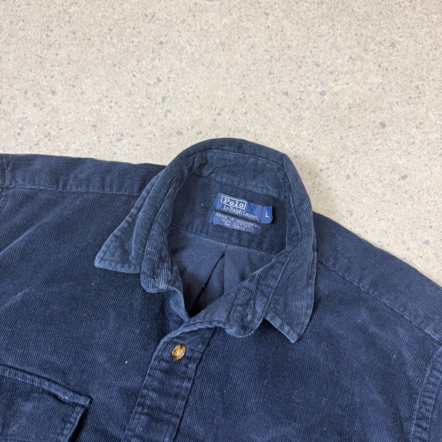 Ralph Lauren Cordery Shirt Medium Navy Colourway 90s