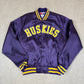 Huskies Swingstar Satin Varsity Jacket Large Purple Yellow Vintage Made in USA