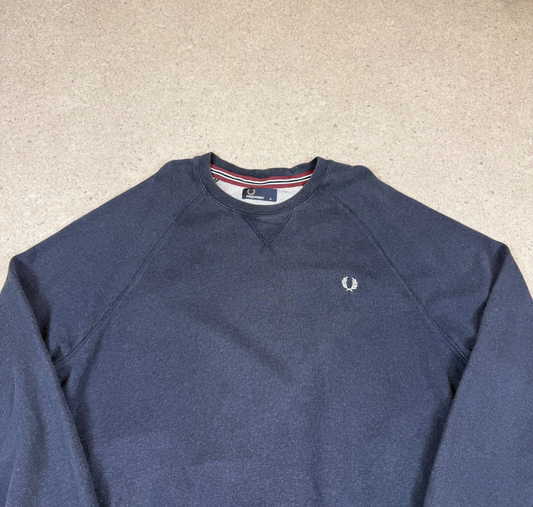 Fred Perry Sweater L / XL Navy Colourway Embroidered Logo Raglan Sleeve