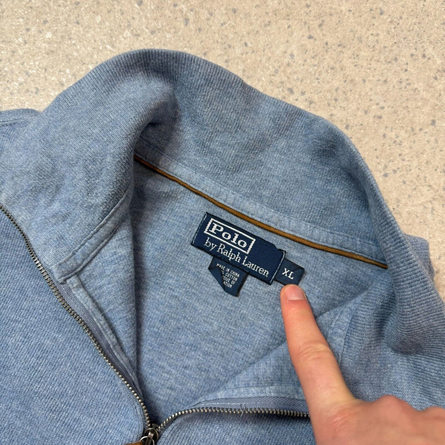 Ralph Lauren 1/4 Zip XL Light Blue Colourway