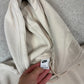 Nike centre Swoosh Hoodie Large Beige Embroidered Logo Boxy Fit Hooded