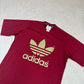 Adidas Burgundy T Shirt Large 90s Short Sleeve