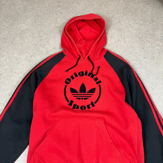 Adidas Originals Hoodie M 80 / 90s Rare Relaxed Fit Red Black Hooded