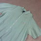 Ralph Lauren Shirt 2XLT Green White Stripe Short Sleeve