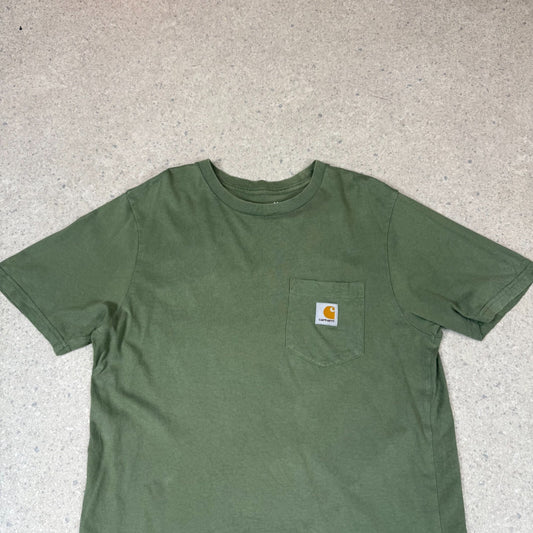 Carhartt T Shirt Small Pocket Logo Green Colourway