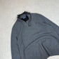 Ralph Lauren 1/4 Zip Jumper Large Grey Colourway Merino Wool Super Soft