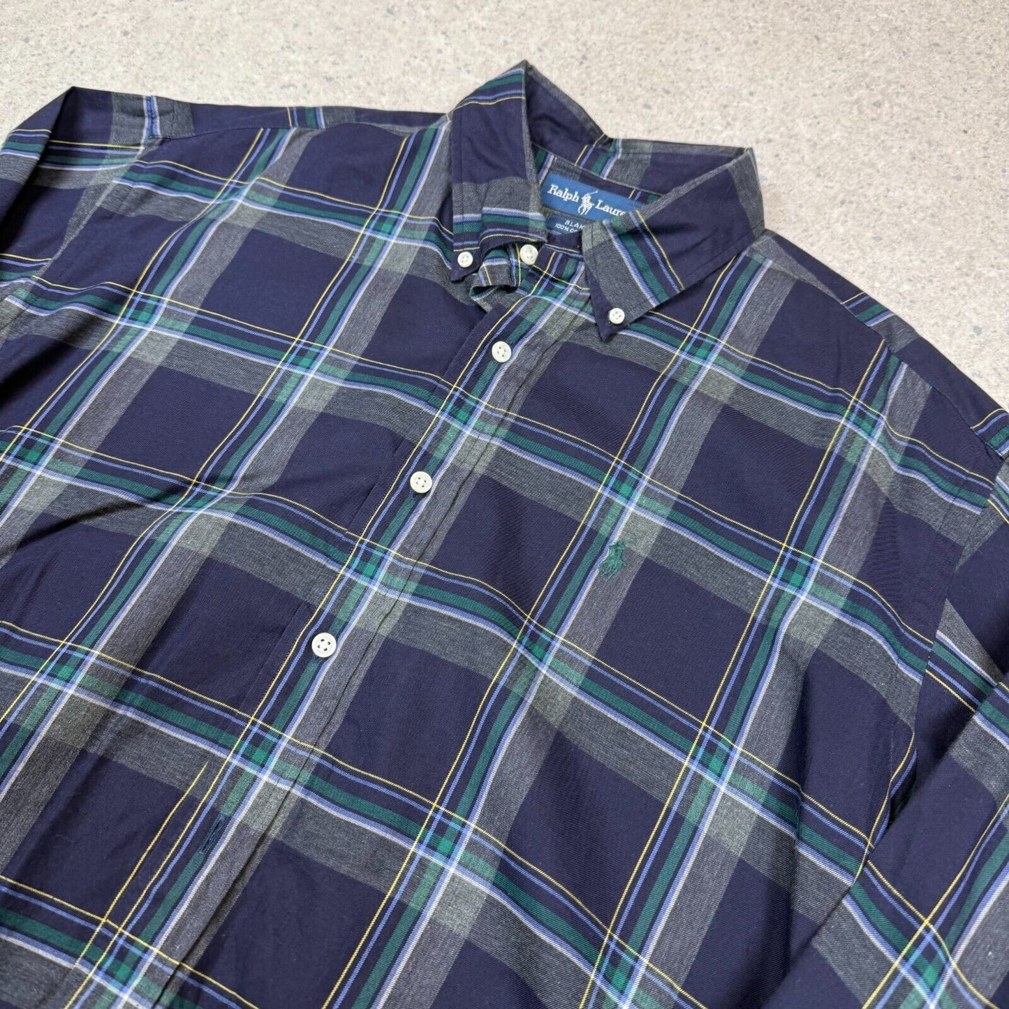 Ralph Lauren Check Shirt Large Navy Blake