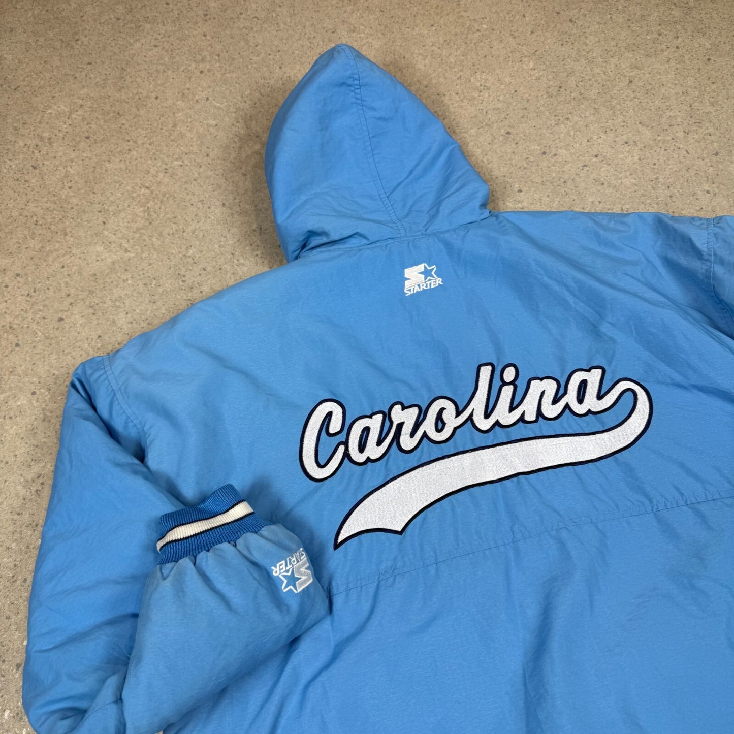 Carolina Starter Heavy Hoodie Jacket Large XL 90s Embroidered Logo