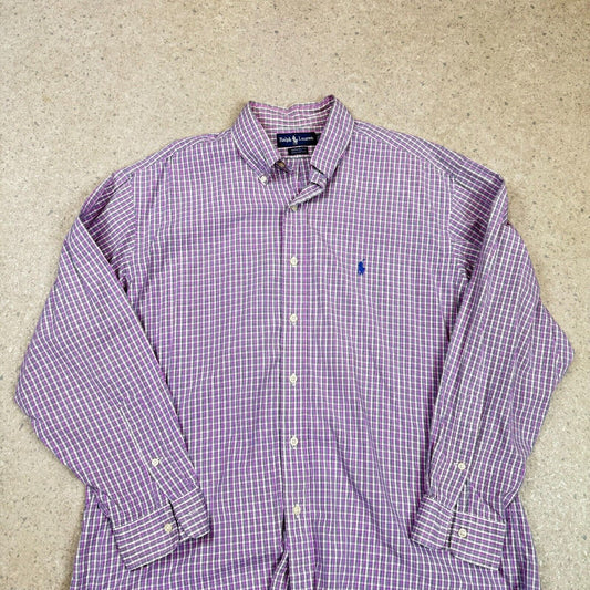 Ralph Lauren Shirt Large Purple Check