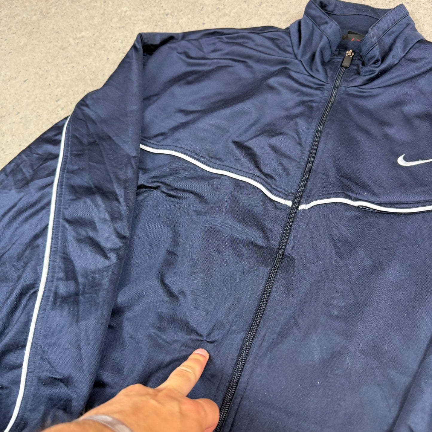Nike Track Top 2XL 90s Navy / White Colourway Lined Retro