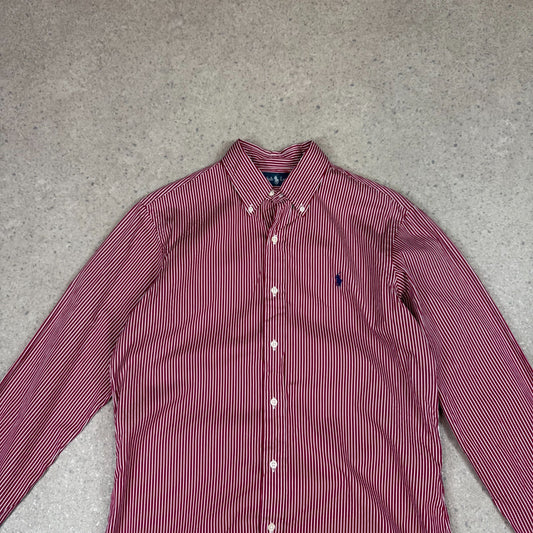 Ralph Lauren Shirt Medium Red Striped Colourway Long Sleeve