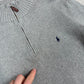 Ralph Lauren 1/4 Zip Jumper Large Grey Colourway Embroidered Logo Cotton
