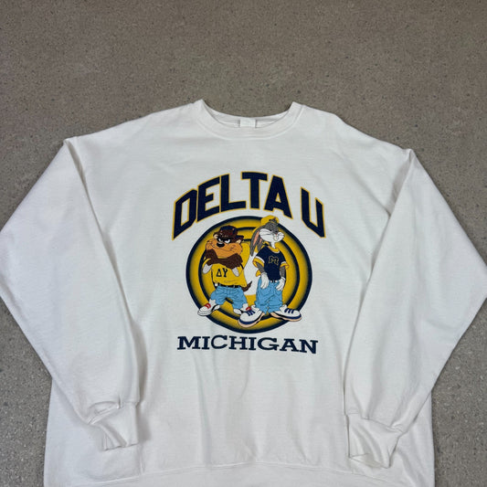 Looney Tunes 90s Sweatshirt XL Michigan Delta U Vintage