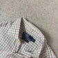 Ralph Lauren Shirt Large Classic Fit Cream Green Brown Check Long Sleeve