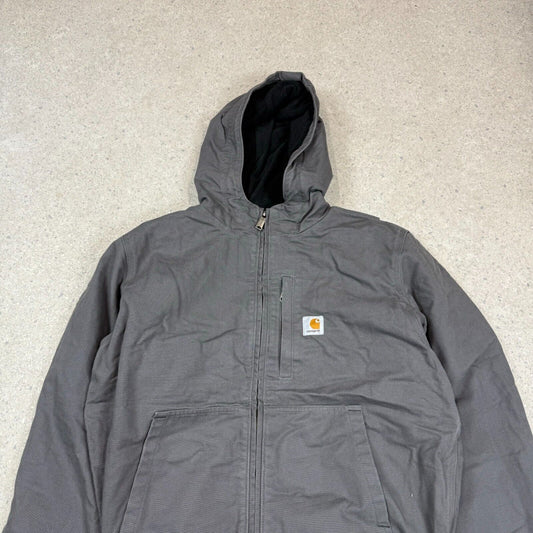 Carhartt Active Canvas Jacket Grey Medium Fleece Lined