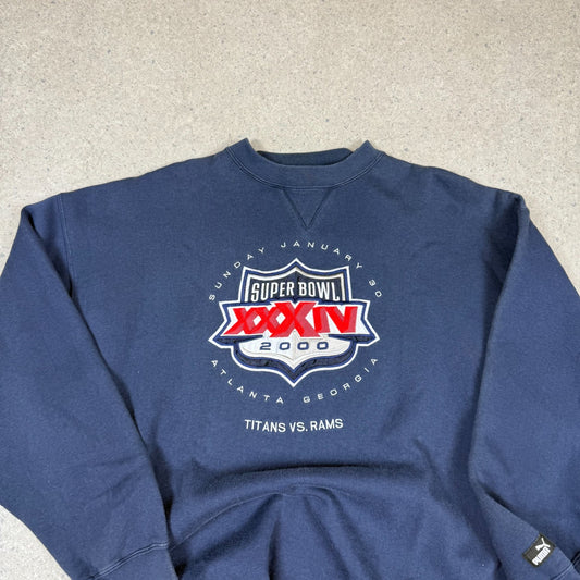 NFL Super Bowl Sweatshirt XXL 2000 Embroidered Heavyweight Jumper Puma