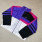 Puma Windbreaker Jacket XL Black Purple 90s Logo Zip Up Boxy Fit