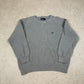 Fred Perry Sweatshirt Grey Knit Medium Thick Cotton Vintage Long Sleeve