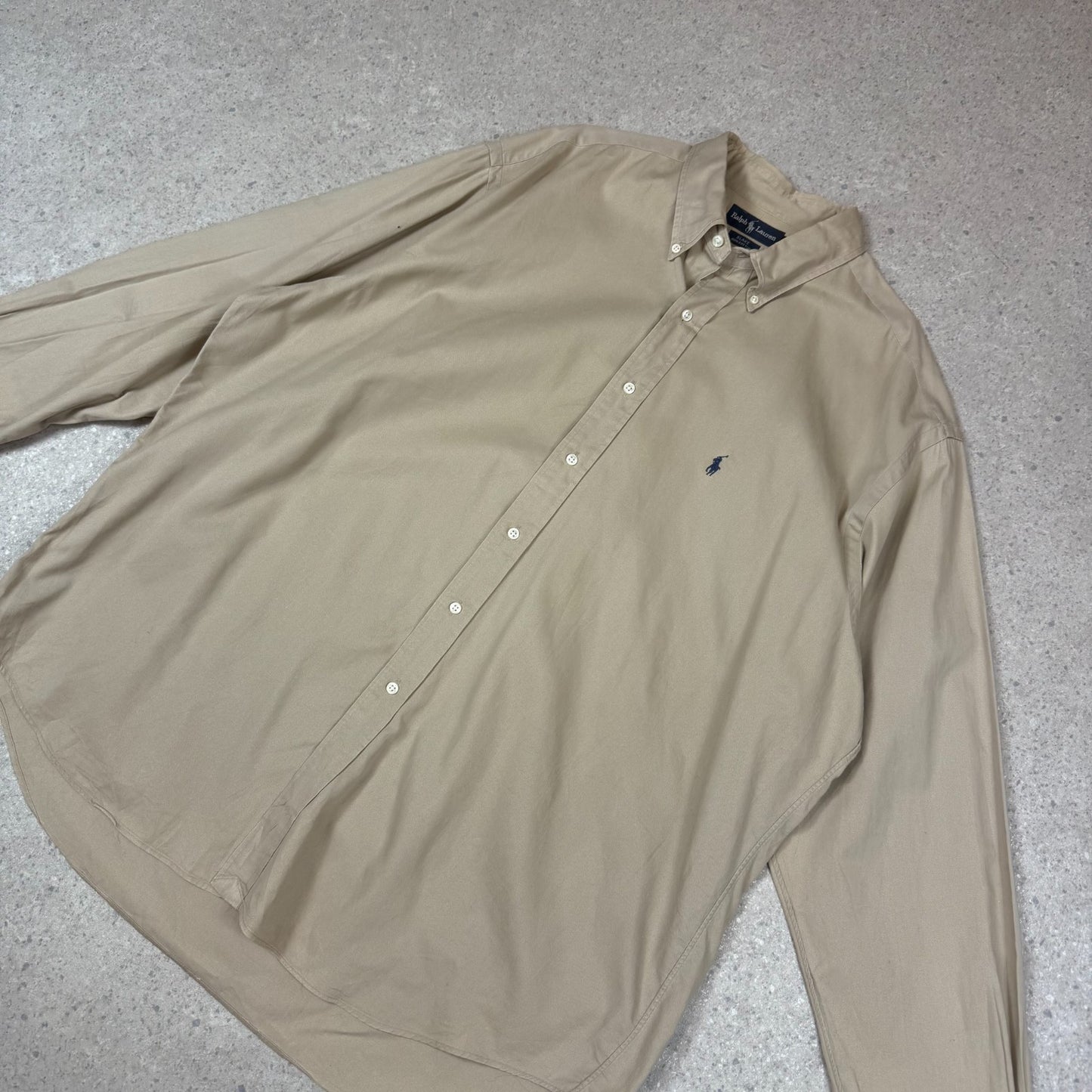 Ralph Lauren Shirt XXL Blake Fit Beige Colourway Embroidered Logo Oversized Fit