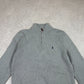 Ralph Lauren 1/4 Zip Jumper Large Grey Colourway Embroidered Logo Cotton