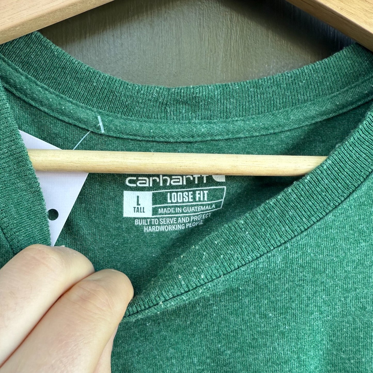 Carhartt T Shirt  XL Green Colourway Pocket Logo Relaxed Fit Short Sleeve