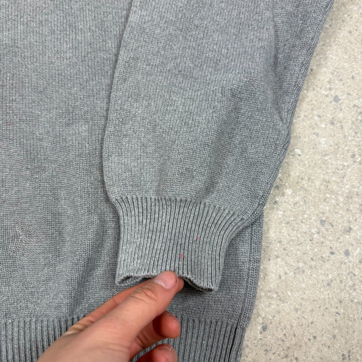 Fred Perry Sweatshirt Grey Knit Medium Thick Cotton Vintage Long Sleeve