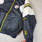NFL Steelers PRO Player Windbreaker Jacket Large Black White Full Zip