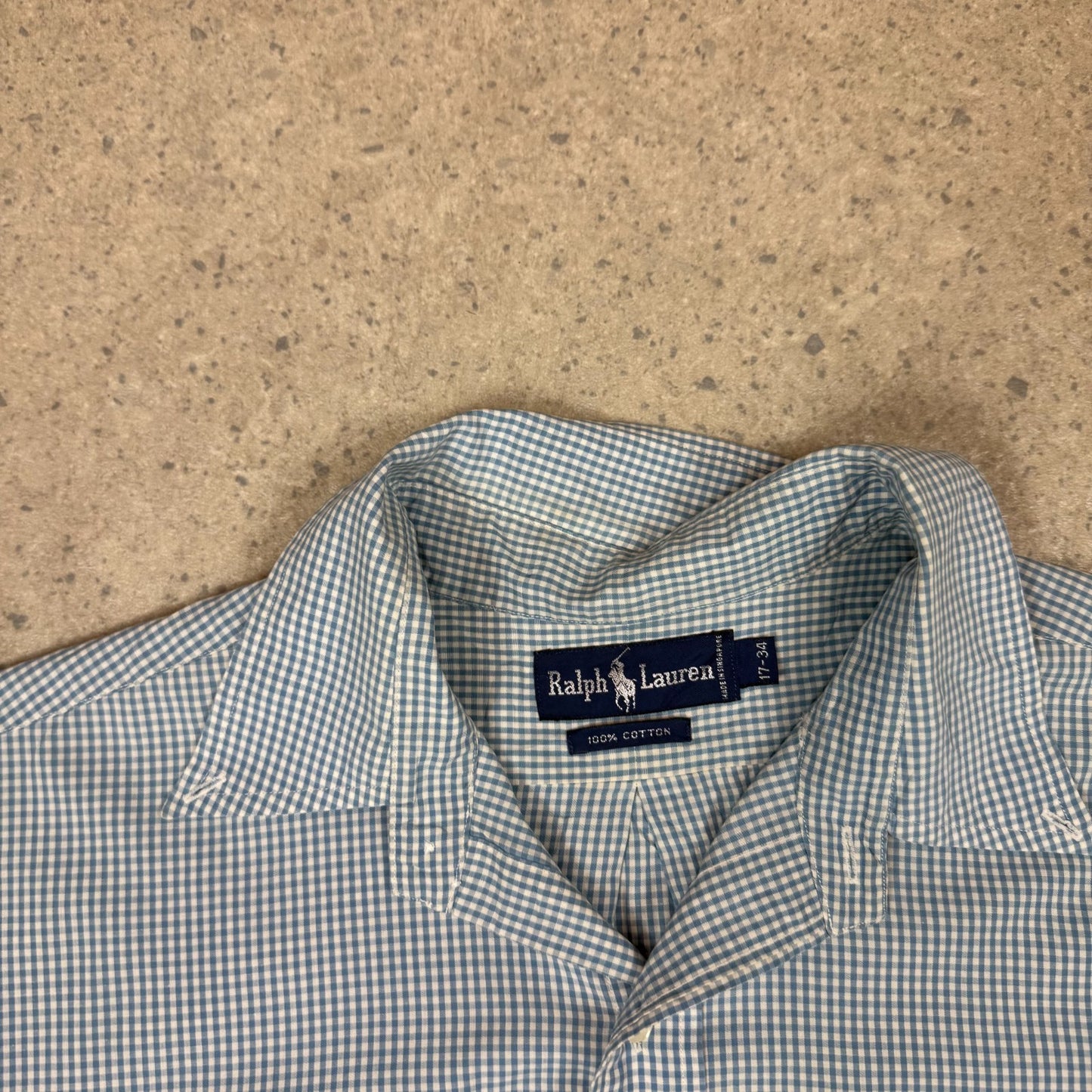 Ralph Lauren Check Shirt XL Blue Colourway 17” Neck Long Sleeve