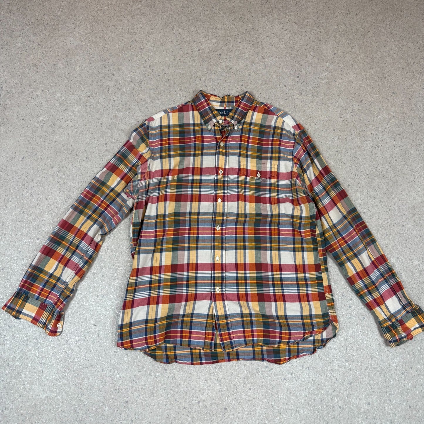 Ralph Lauren Check Shirt Large Multicoloured Check Long Sleeve