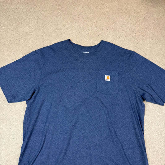 Carhartt Pocket Logo T Shirt 2XL Blue Embroidered Logo